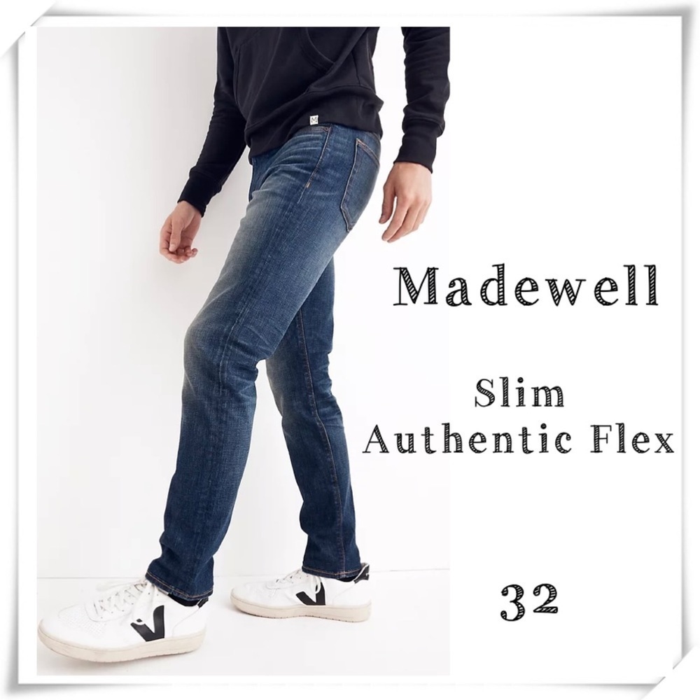 MADEWELL Slim Authentic Flex Jeans in Wayman Wash Style #J9534 Size 32